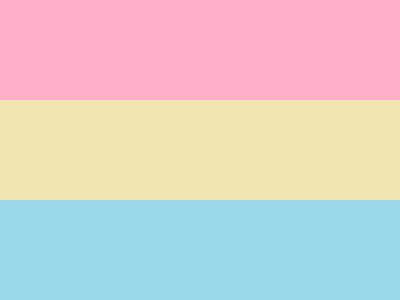 Pansexual 桌布 壁紙 — 一面極簡旗幟，帶有三條粉米色和淺藍色的水平條紋。