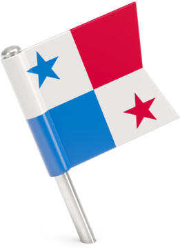 鄉村 桌布 壁紙 — 一面細小的巴拿馬旗幟在銀色旗桿上飄揚，帶有紅、白、藍條紋和星星。