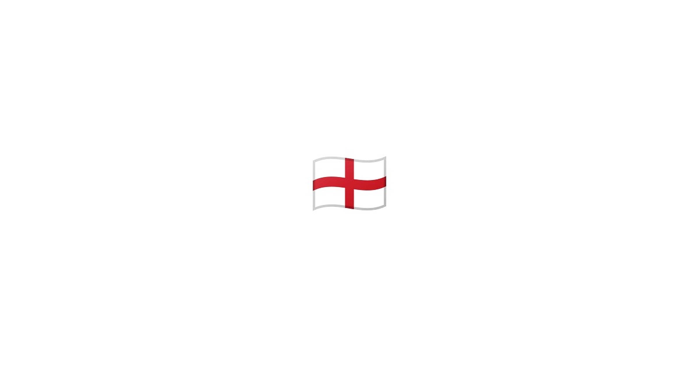 England Flag 桌布 壁紙 — 一面細小的英格蘭旗幟在飄揚，白色背景中央有一個紅色十字。