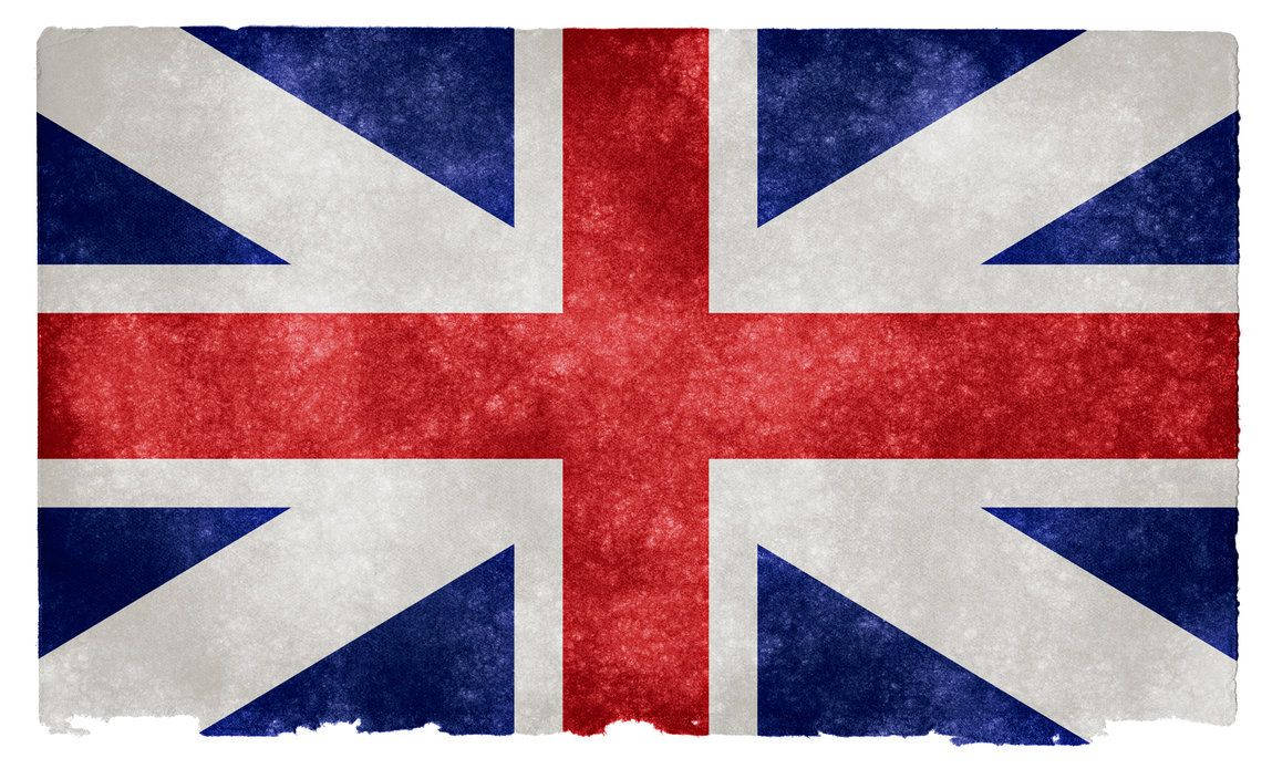 United Kingdom Flag 桌布 壁紙 — 一面經風化、有紋理的英國國旗，帶有紅、白、藍色，顯示出明顯的布料磨損和磨損邊緣。