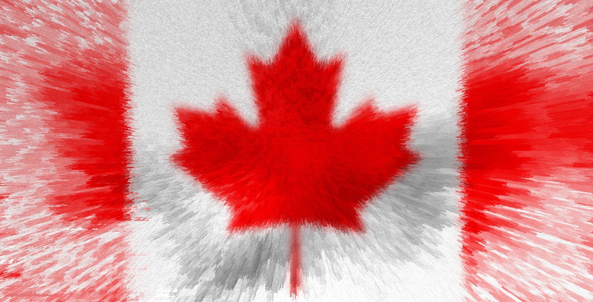 Canada Flag 桌布 壁紙 — 一面風格化的加拿大國旗，中央有紋理的紅色楓葉，位於白色和紅色的垂直條紋上。