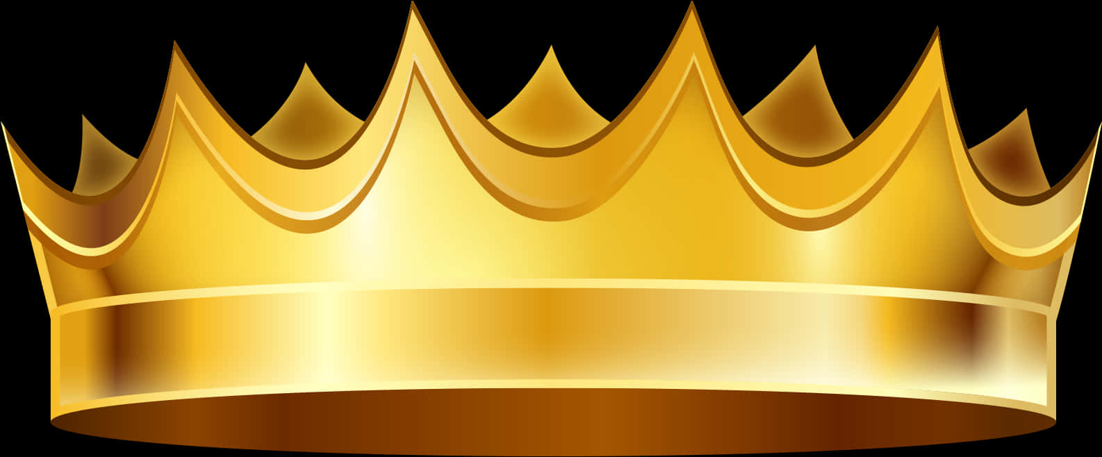 King Crown 桌布 壁紙 — 一頂閃閃發光的金色皇冠，帶有尖銳的尖拱和拋光的金屬光澤，背景為黑色。