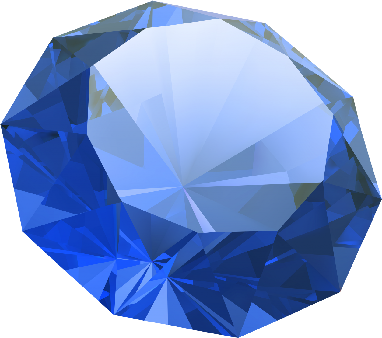 Gemstones 桌布 壁紙 — 一顆令人驚嘆的藍色鑽石，帶有複雜的切割面，在純黑色背景上閃耀。