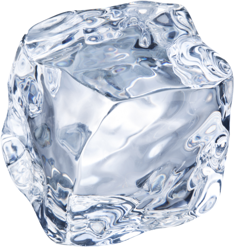 Ice Cube 桌布 壁紙 — 一顆半透明的冰塊，帶有複雜的晶體紋理和鋒利的邊緣，置於黑色背景上。