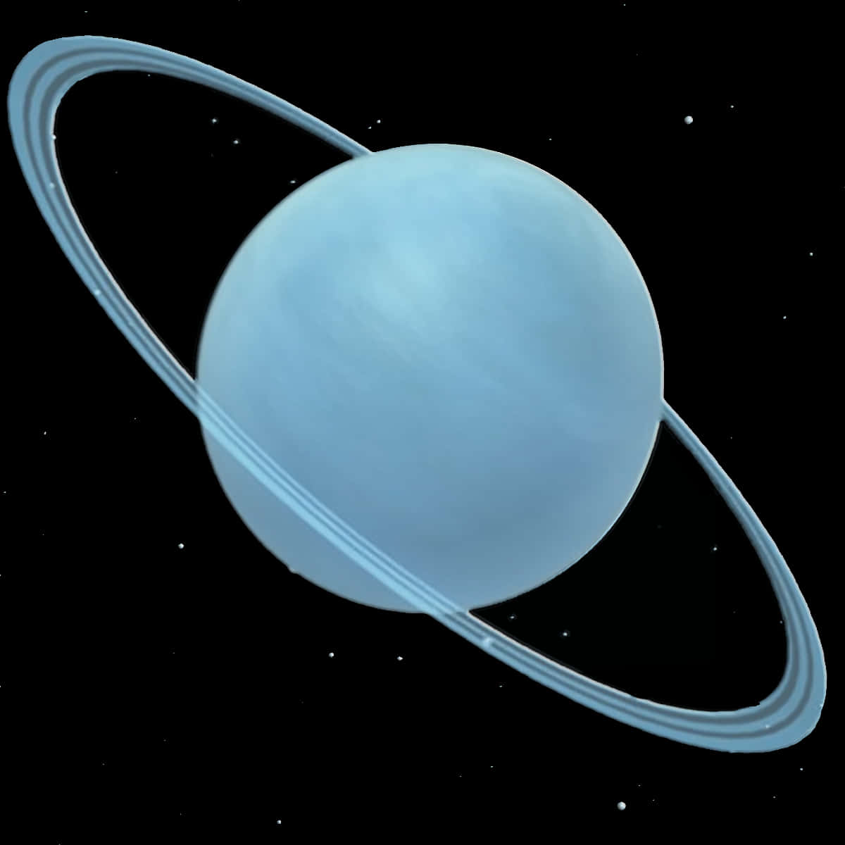 Ringed Planet 桌布 壁紙 — 一顆寧靜的藍色行星帶有薄環，在佈滿星星的黑色虛空中柔和發光。