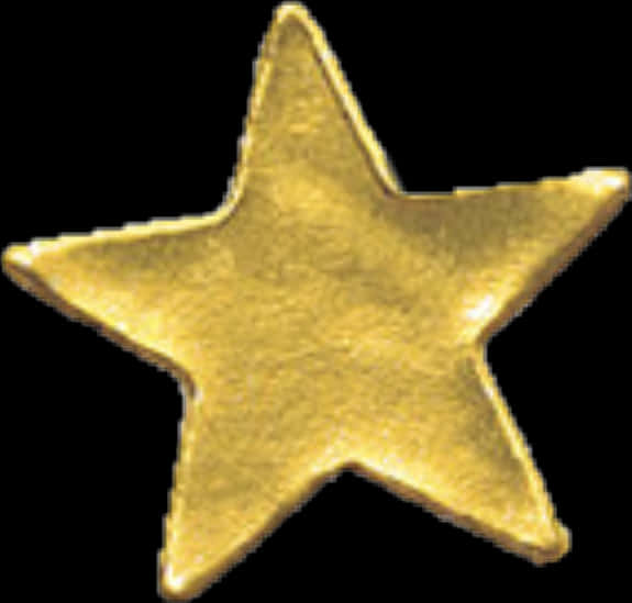 Golden Star 桌布 壁紙 — 一顆帶有細微高光和陰影的紋理金星，置於純黑色背景上。