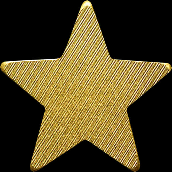 Gold Stars 桌布 壁紙 — 一顆帶有編織紋理的金色星星在純黑色背景上閃耀。