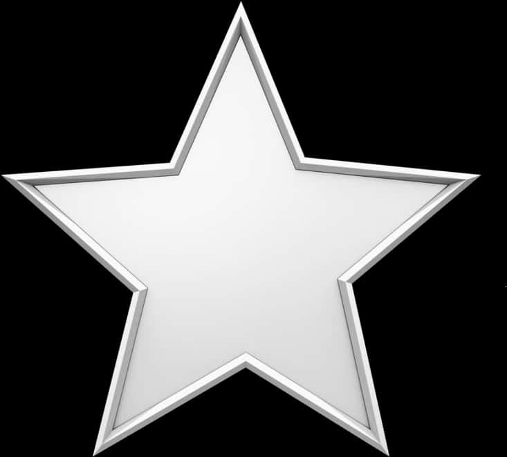 Stars 桌布 壁紙 — 一顆帶有金屬邊框的時尚銀星漂浮在純黑色背景上。