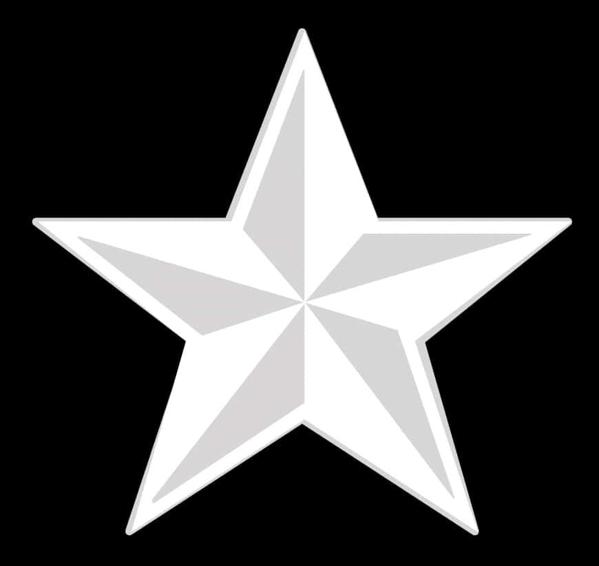 Stars 桌布 壁紙 — 一顆帶有陰影切面的白色五角星在純黑色背景上脫穎而出。