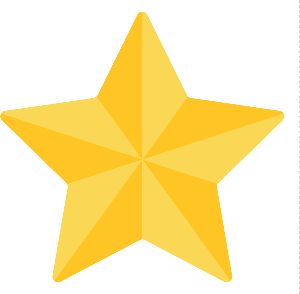 Stars Clipart 桌布 壁紙 — 一顆明亮的黃色五角星，帶有幾何陰影，在純黑色背景上格外突出。