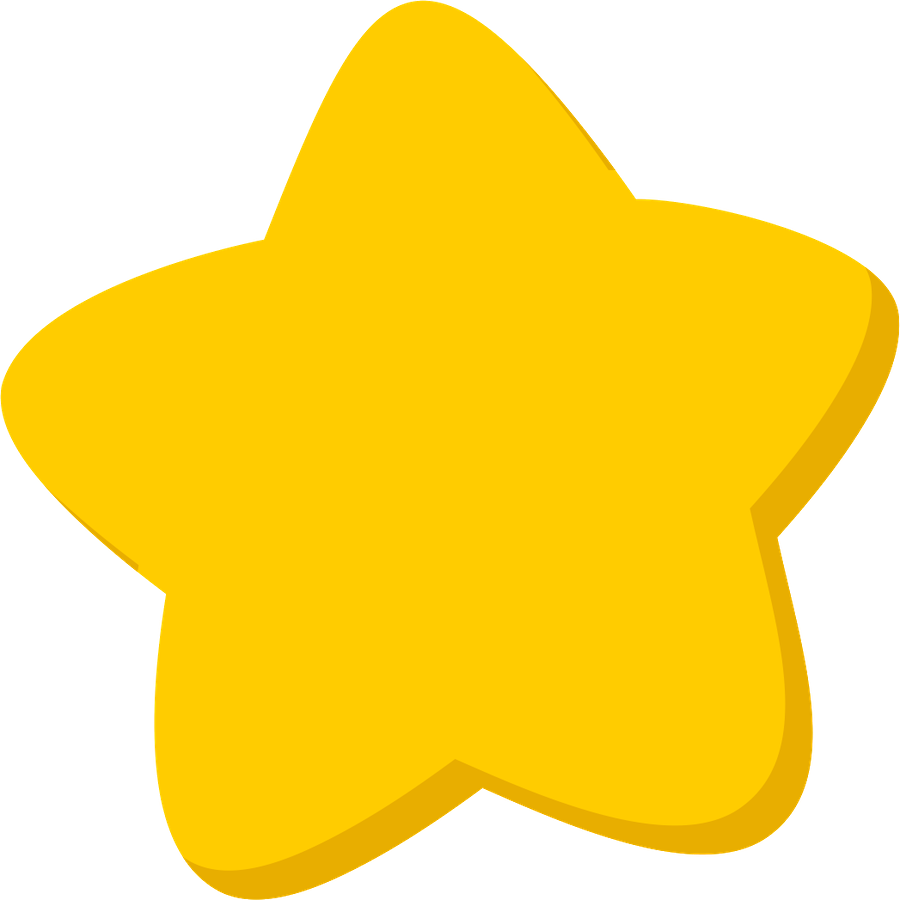 Stars 桌布 壁紙 — 一顆明亮的黃色五角星，邊緣柔和圓潤，在純黑色背景上帶有微妙的漸變陰影。