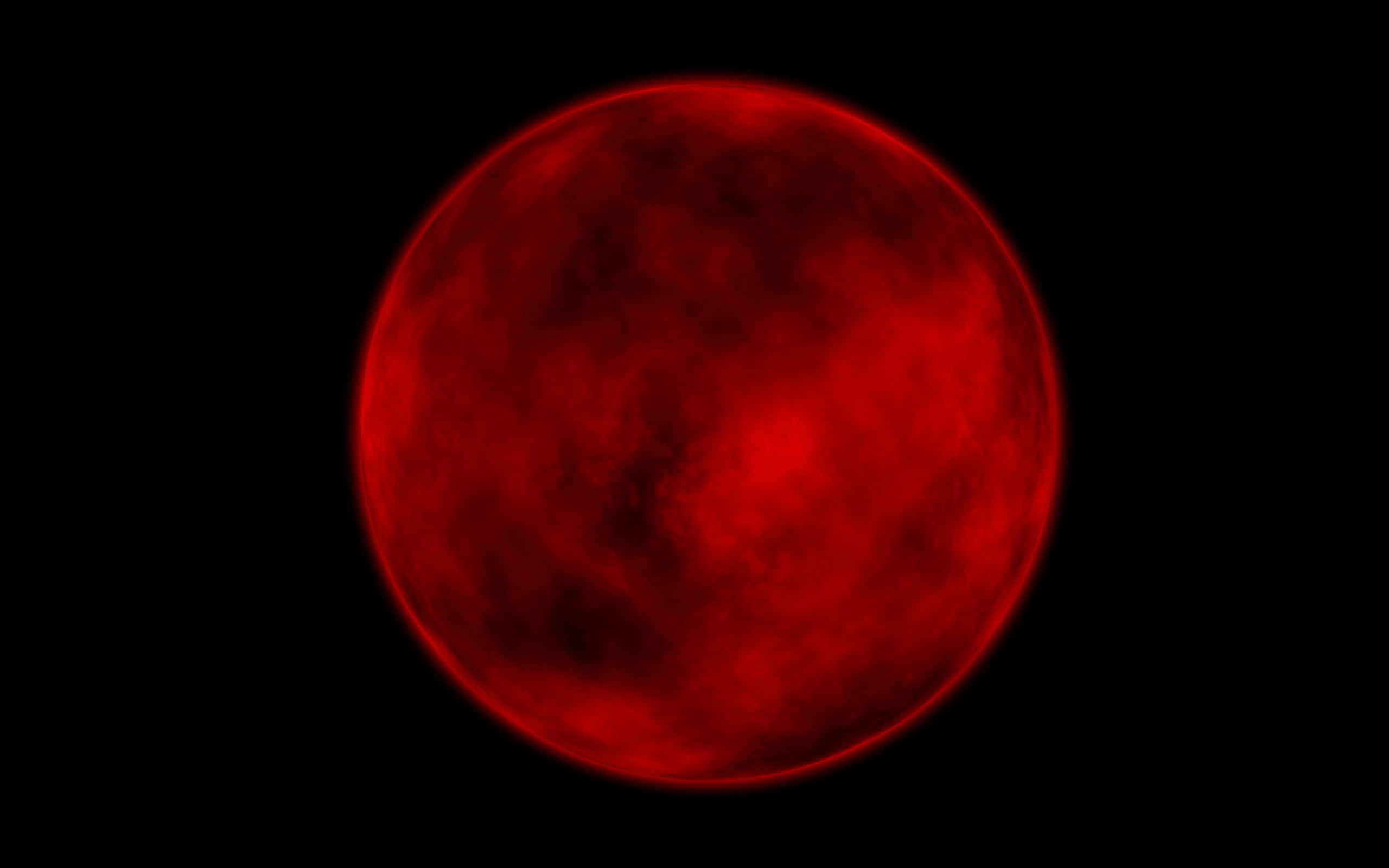 blood moon 桌布 壁紙 — 一顆發光的紅色行星，帶有旋轉的暗雲，主宰著漆黑的虛空。