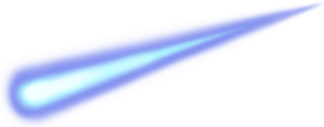 comet 桌布 壁紙 — 一顆發光的藍色彗星斜向劃過黑色虛空，明亮的核心逐漸褪成柔和的紫色邊緣。