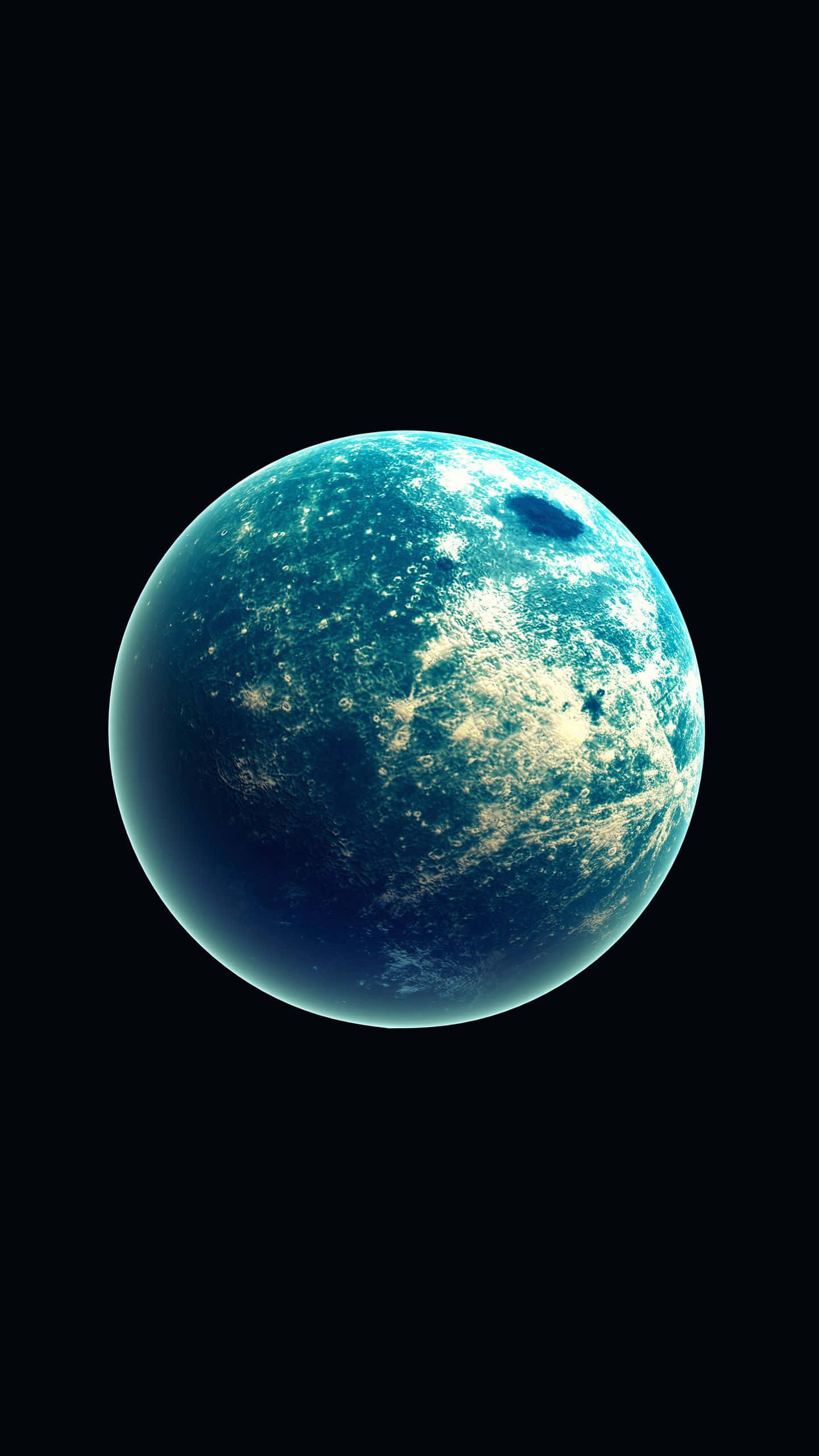 planet earth 桌布 壁紙 — 一顆發光的藍色行星，帶有旋轉的白色雲層和暗斑，在深邃的黑色虛空中旋轉。