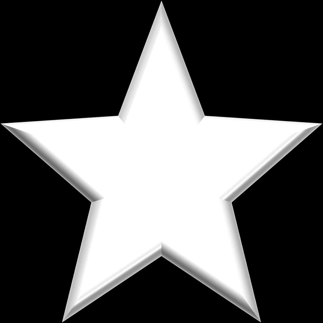 Stars 桌布 壁紙 — 一顆純淨的白色星星，邊緣銳利，帶有柔和的高光，在純黑色背景上脫穎而出。