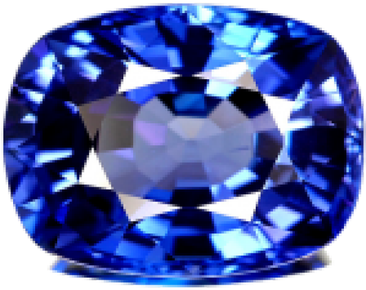 Gemstone 桌布 壁紙 — 一顆閃耀的藍寶石，帶有璀璨的刻面和深邃的皇家藍色調，在光線下閃爍。