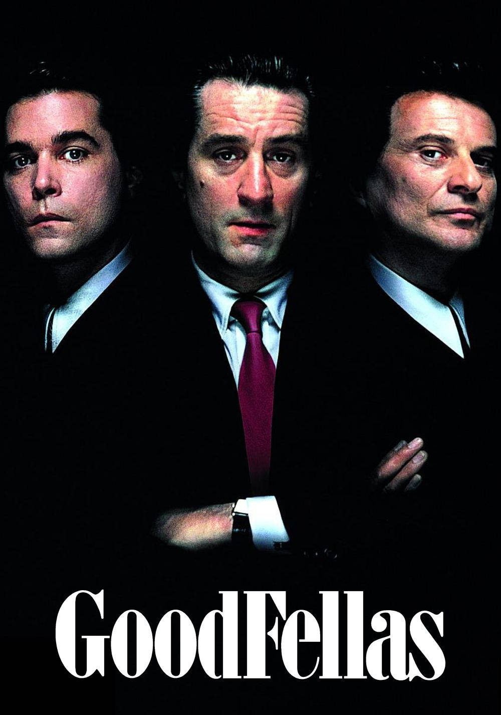 goodfellas 桌布 壁紙 — 三位身穿西裝的男子在黑色背景前凝視，下方有「GoodFellas」文字。