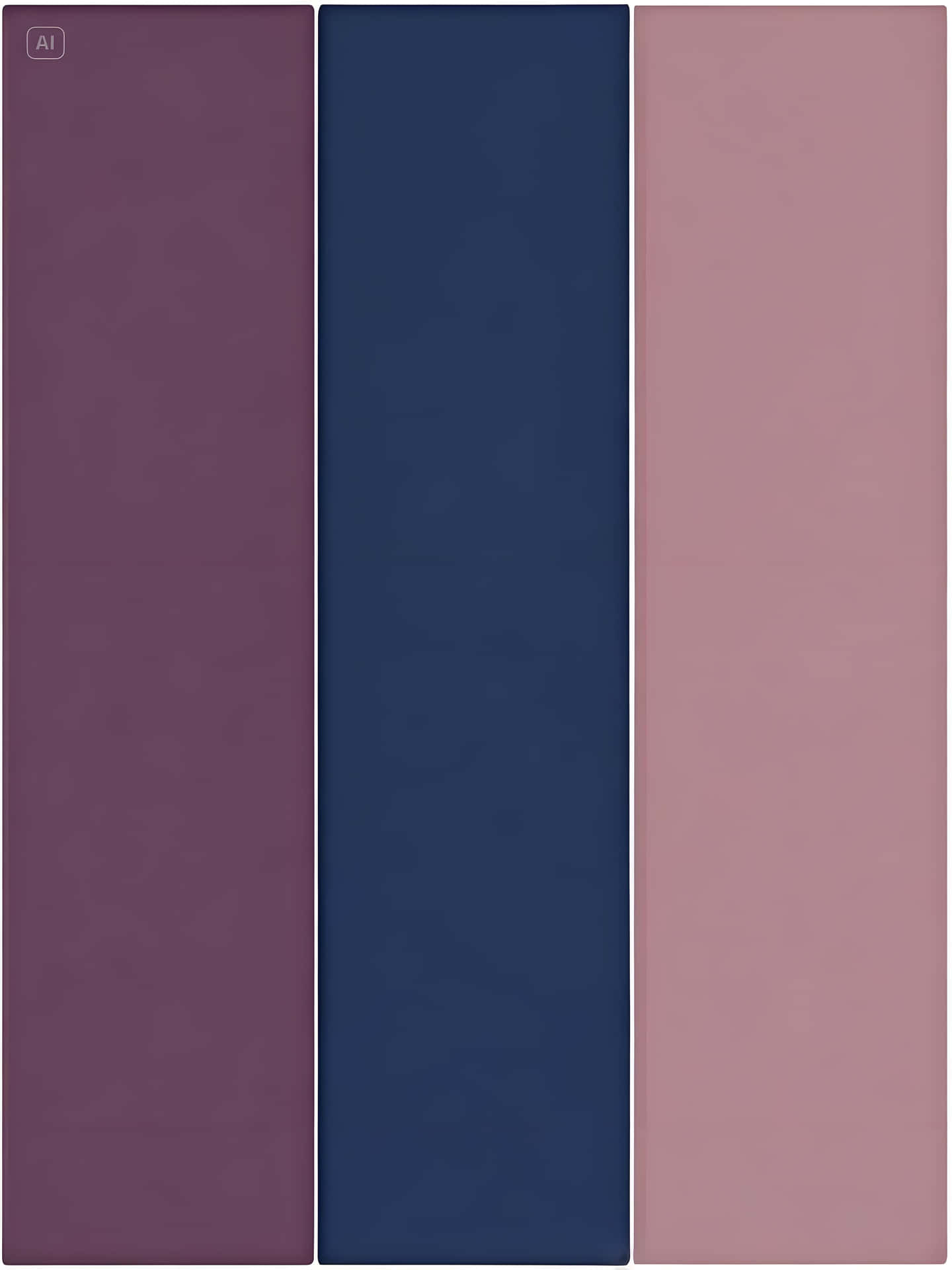 Minimalist Deep Tones: Solid Color Block Wallpaper 壁紙 — 三個垂直面板，採用柔和紫海軍藍和玫瑰粉紅色，帶有微妙的紋理圖案。