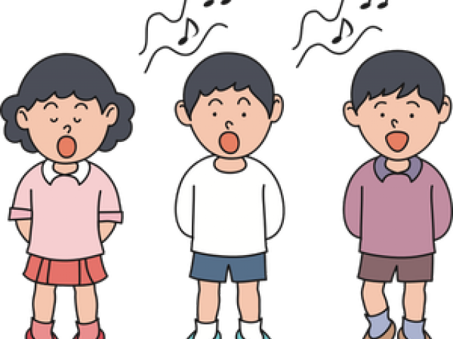 Singer 桌布 壁紙 — 三個穿著校服的卡通小孩張開嘴打呵欠，背景為黑色。