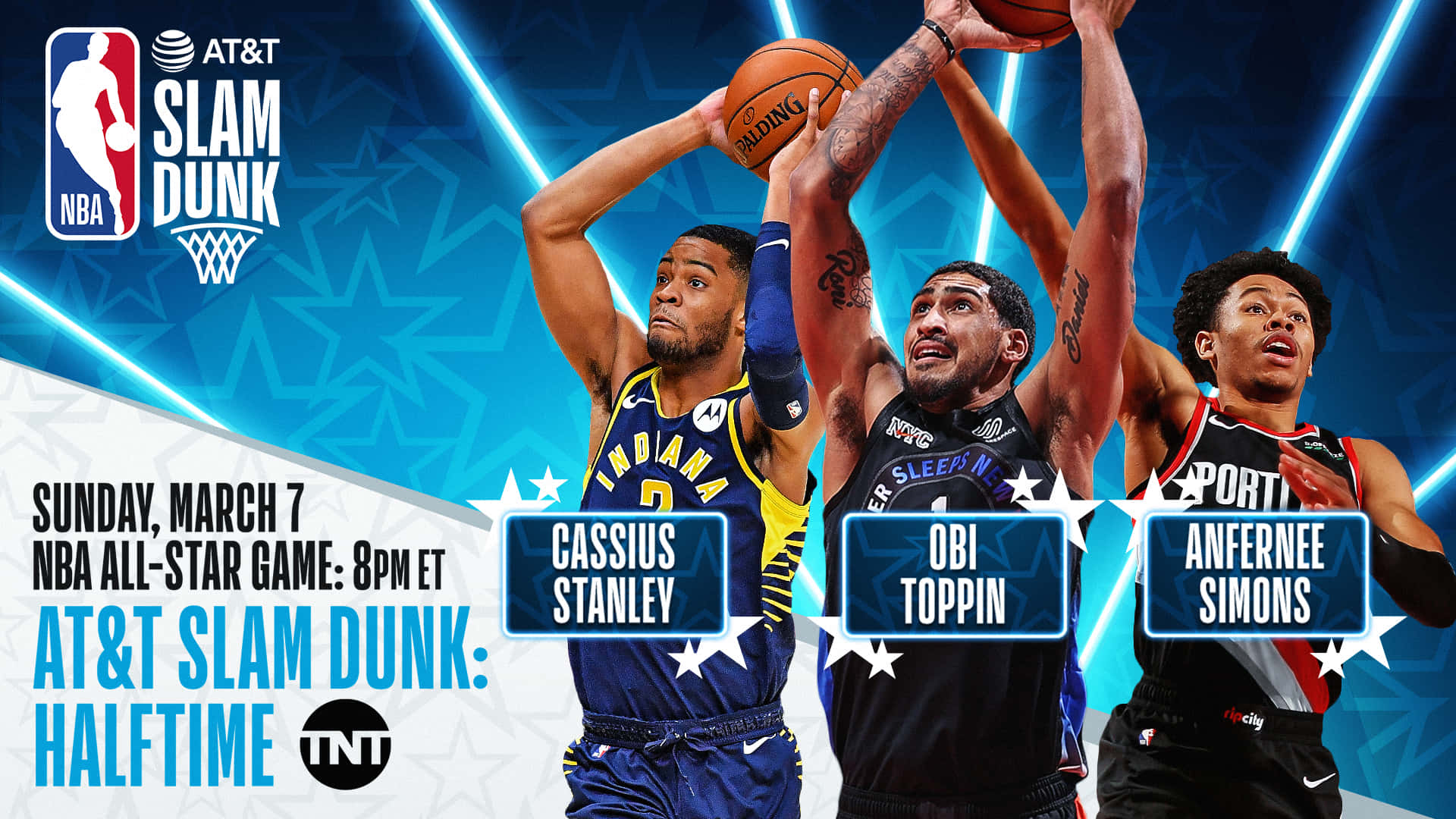 三名籃球運動員在空中參加NBA灌籃大賽。 — 灌籃高手 GIF 壁紙