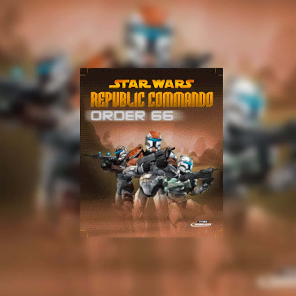 The Order 66 桌布 壁紙 — 三名星際大戰複製人士兵身穿戰鬥裝備，在溫暖的橙色光線下，於塵土飛揚的沙漠戰場上手持爆能槍前進。