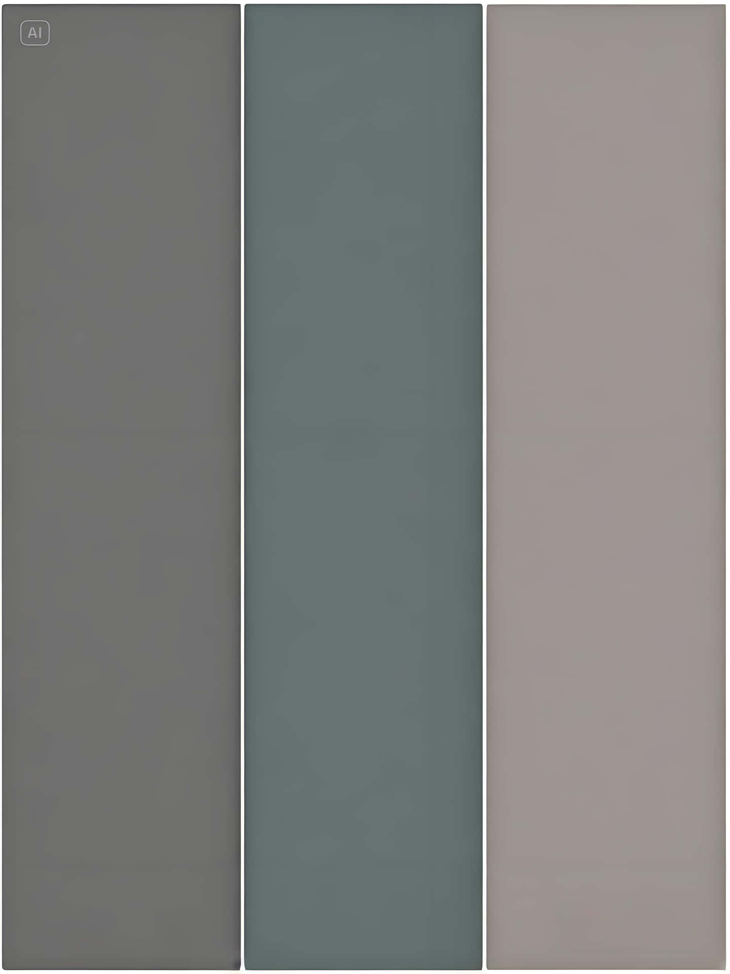 Minimalist Tones: Neutral Color Block Wallpaper 壁紙 — 三塊垂直面板，採用柔和的灰綠色和紫紅色，帶有細微紋理和柔和光線。