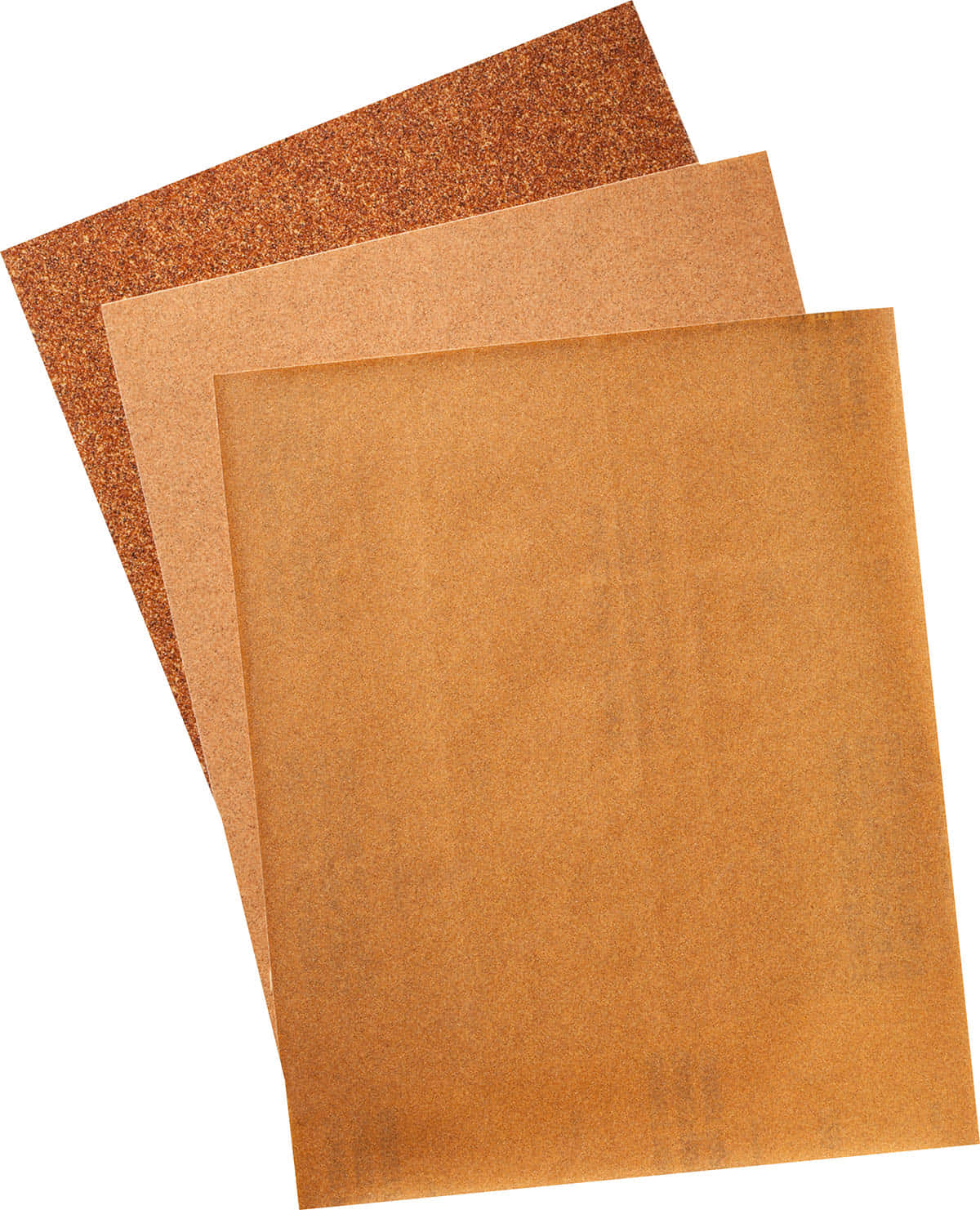 Sheet 桌布 壁紙 — 三張大地色調的紋理紙張，以對角線方式疊放在潔淨的白色背景上。