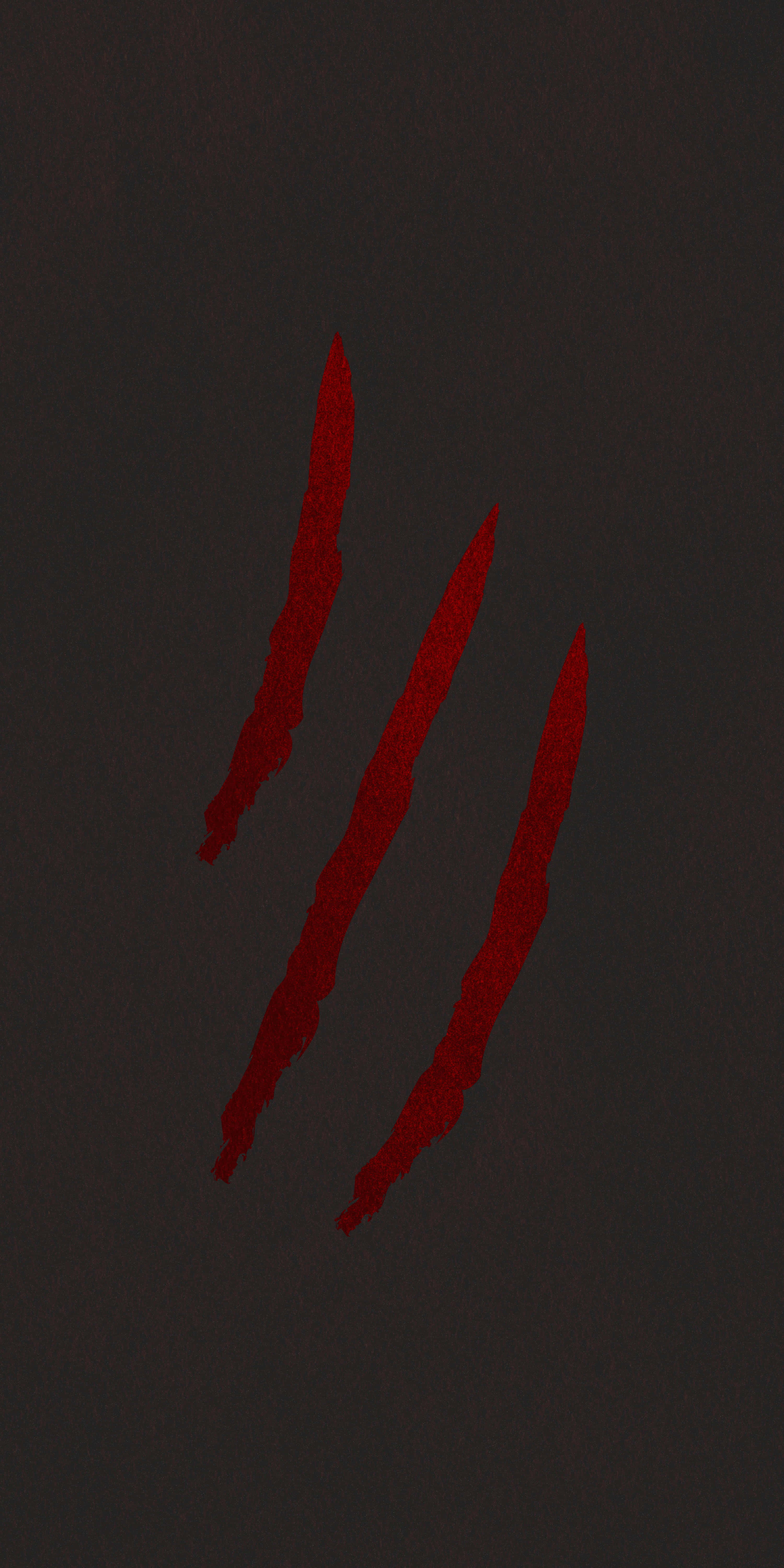 Blood 桌布 壁紙 — 三條鮮紅色的爪痕斜向劃過深色紋理表面。