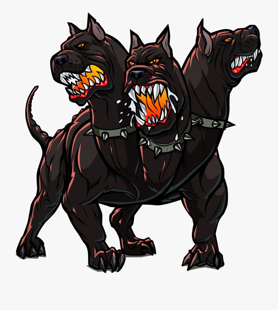 三隻黑色犬齒與利爪的狗 壁紙