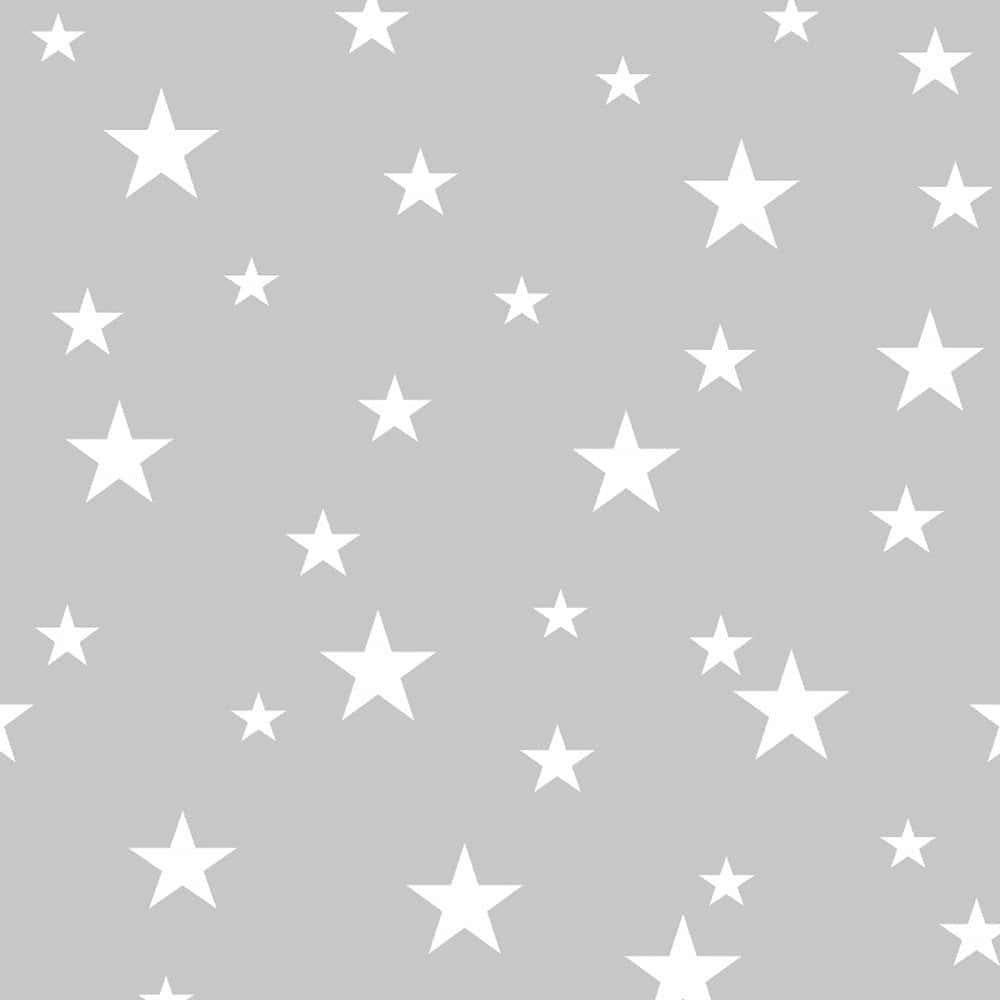 Stars 桌布 壁紙 — 不同大小的白色星星在柔和的灰色背景上以分散的圖案漂浮。