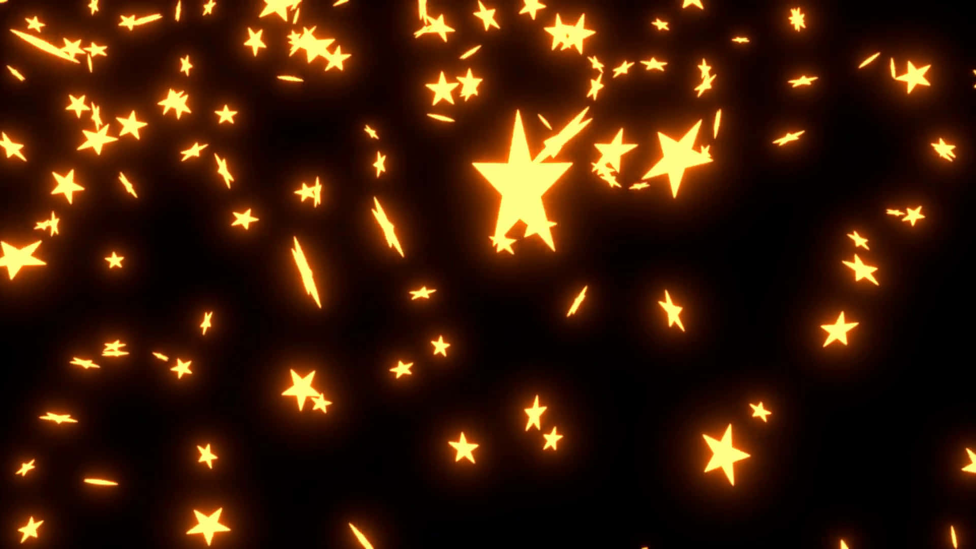 Stars 桌布 壁紙 — 不同大小的金色星星在深黑色背景上閃爍，營造出神奇的宇宙場景。