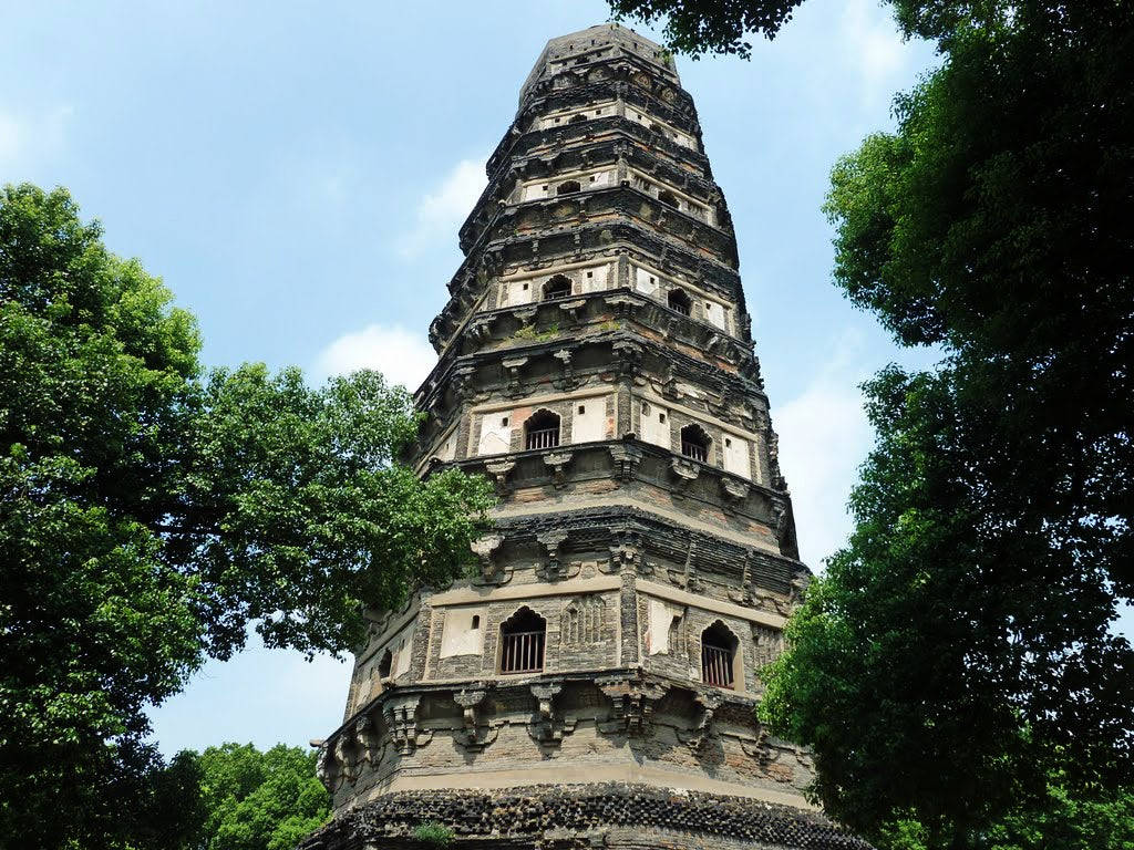 中國虎丘塔，蘇州虎丘山上的著名傾斜古塔 — 中國 壁紙