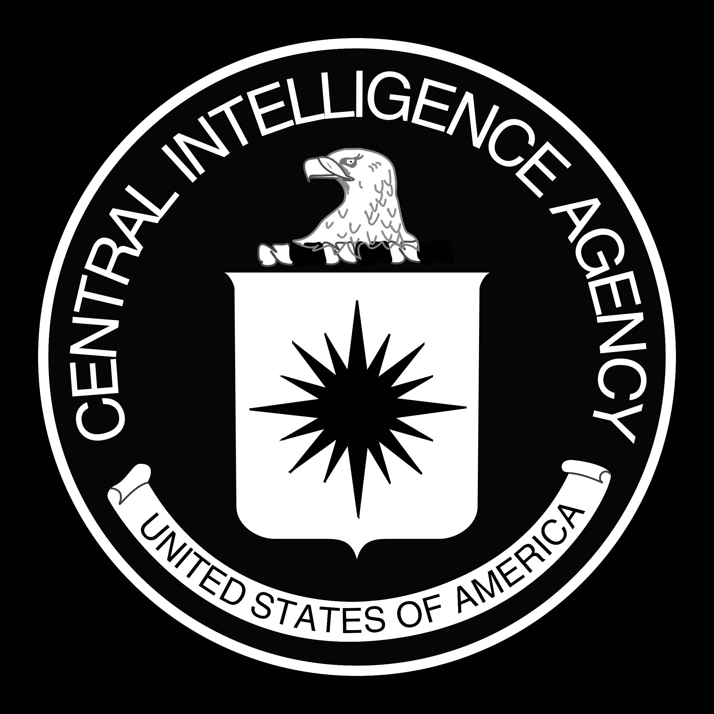 Cia 桌布 壁紙 — 中央情報局的黑白官方印章，以鷹和星爆徽章為特色。