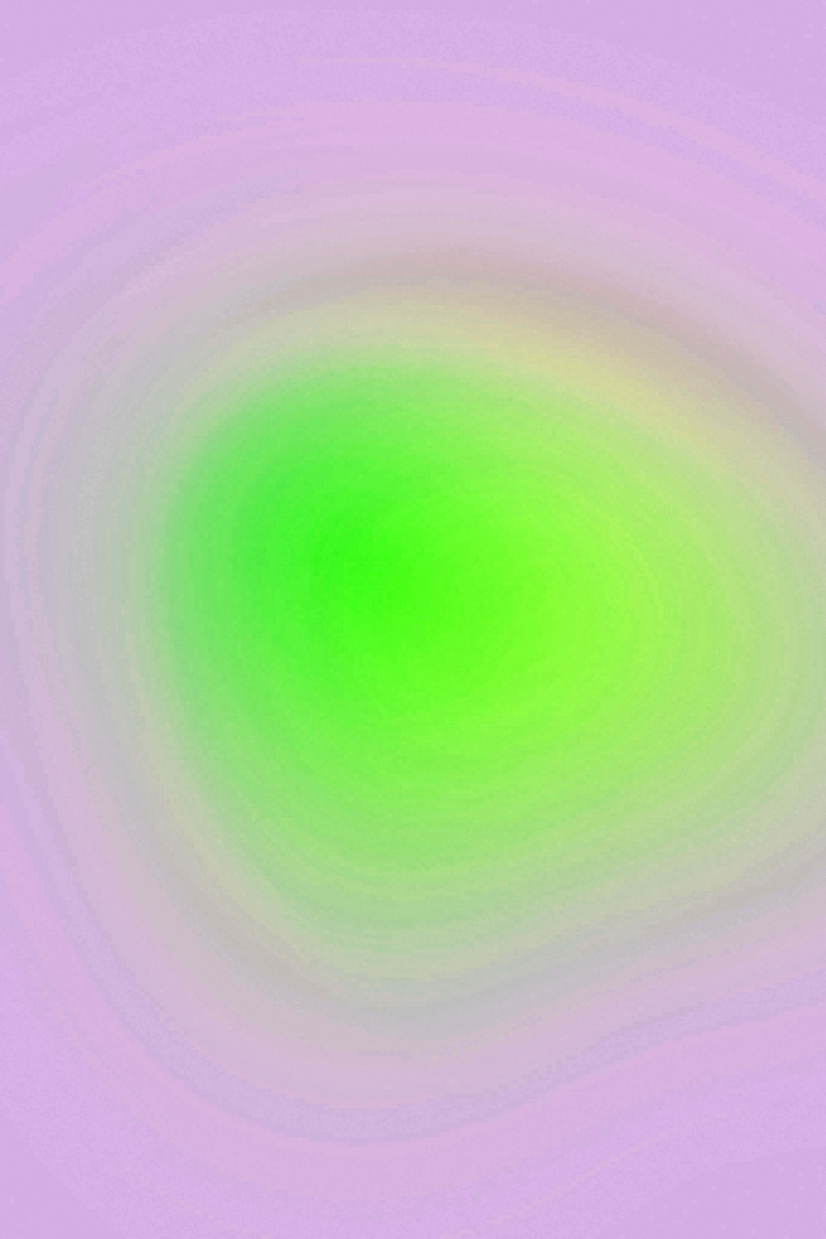 Aura 桌布 壁紙 — 中央鮮綠色柔和抽象漩渦，逐漸淡化成淡紫色，帶有輕柔筆觸紋理。