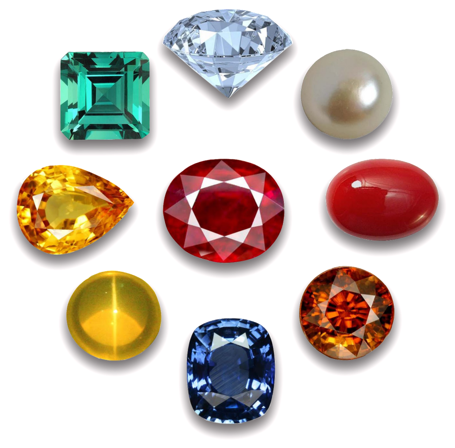 Jewels 桌布 壁紙 — 九顆獨特切割的寶石和珍珠在純黑背景下閃耀光芒的璀璨系列。