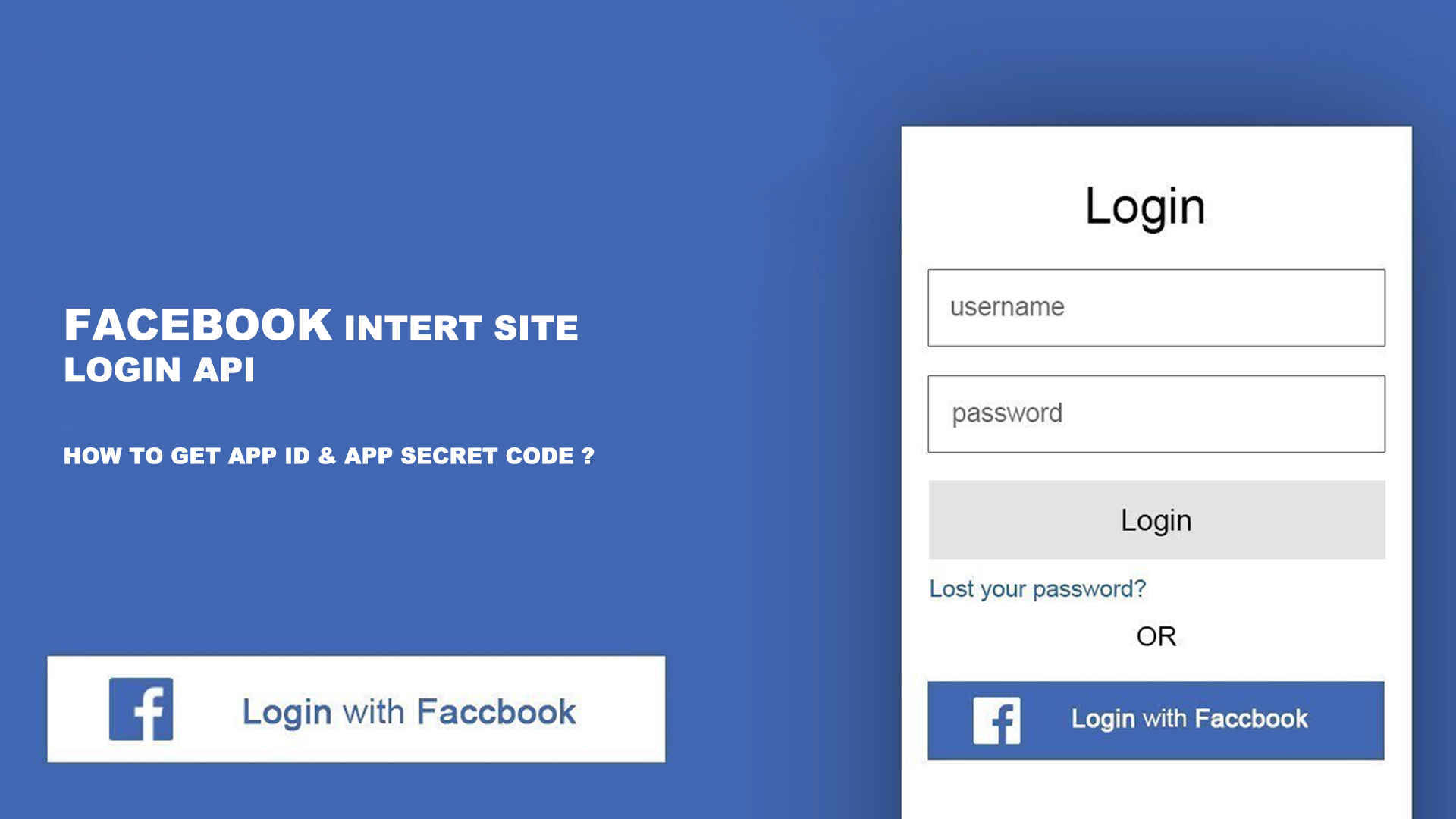 Facebook Login 桌布 壁紙 — 乾淨的藍色背景顯示 Facebook 登入介面，包含用戶名和密碼欄位以及供應用程式開發者使用的登入按鈕。