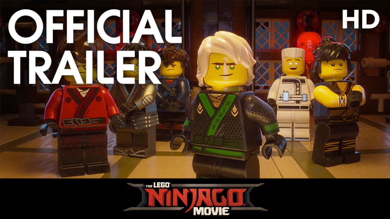 cartoons 桌布 壁紙 — 五個LEGO Ninjago角色站在一個有紅色燈籠和傳統裝飾的木製道場中。