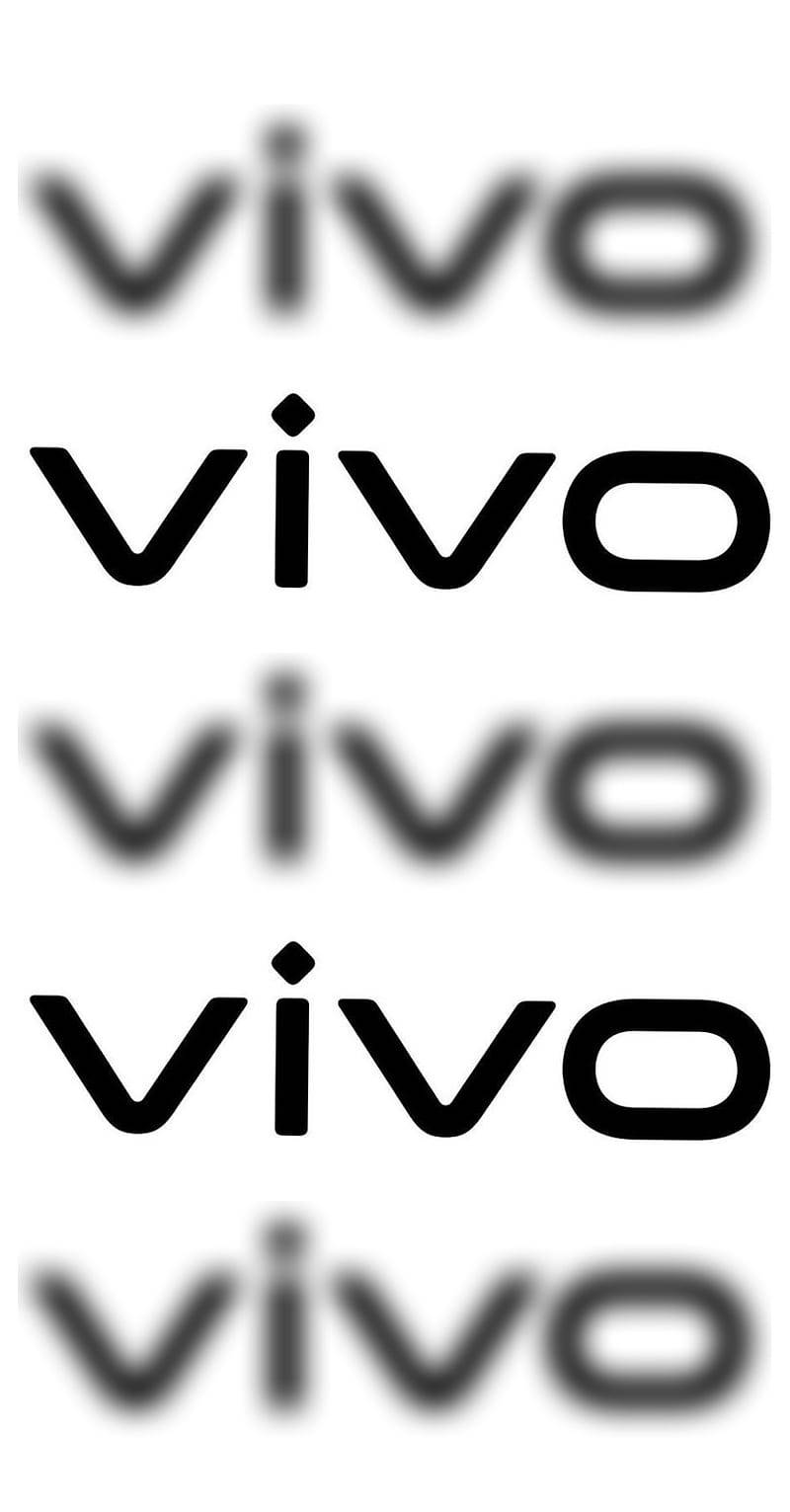 手機 桌布 壁紙 — 五個堆疊的 'vivo' 標誌，在純白色背景上呈現不同程度的模糊效果。