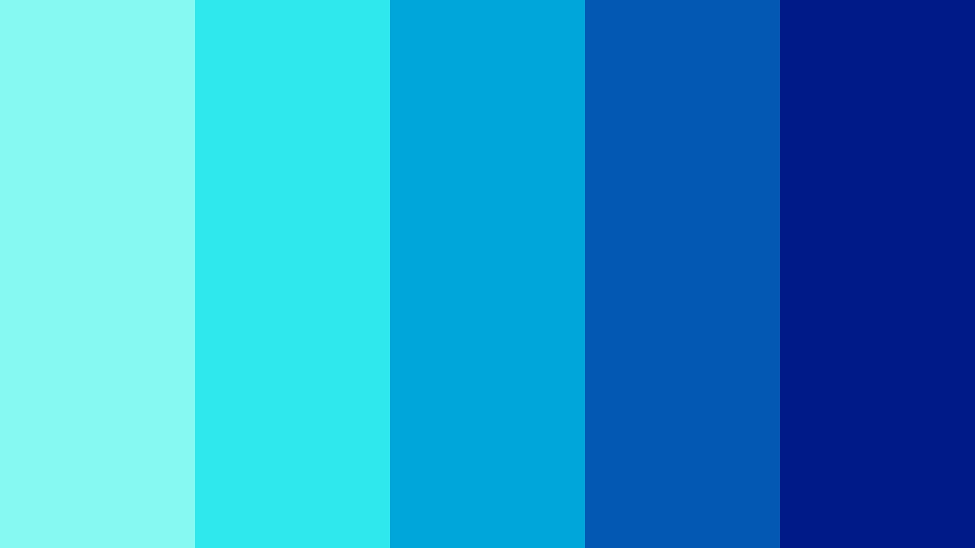 Gradient Blue 桌布 壁紙 — 五條垂直藍色條紋的漸變，從淺青色過渡到深海軍藍。