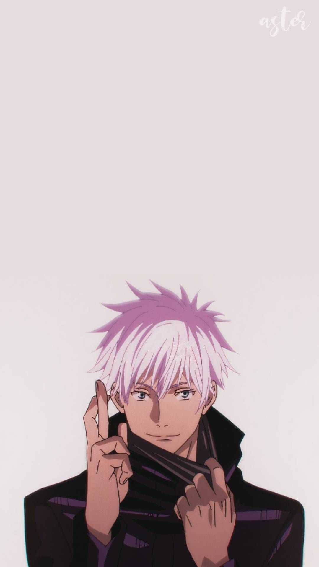 五條悟的粉彩粉紅頭髮 壁紙