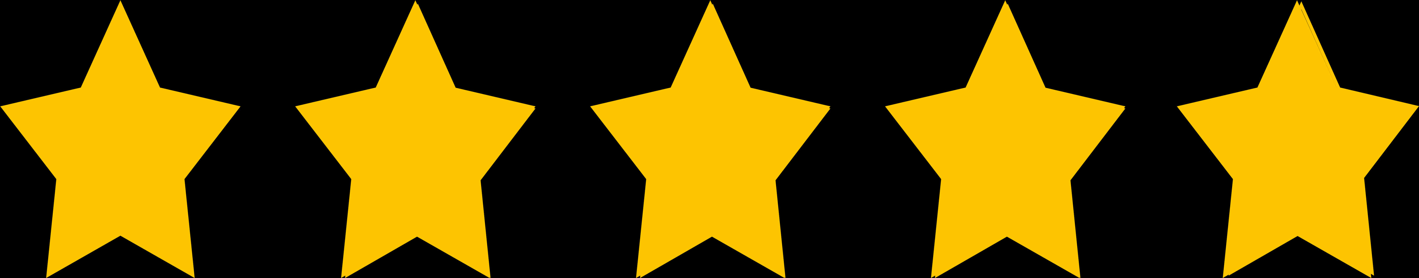 Stars 桌布 壁紙 — 五顆大膽的黃色星星排成一排，背景是 stark 黑色。