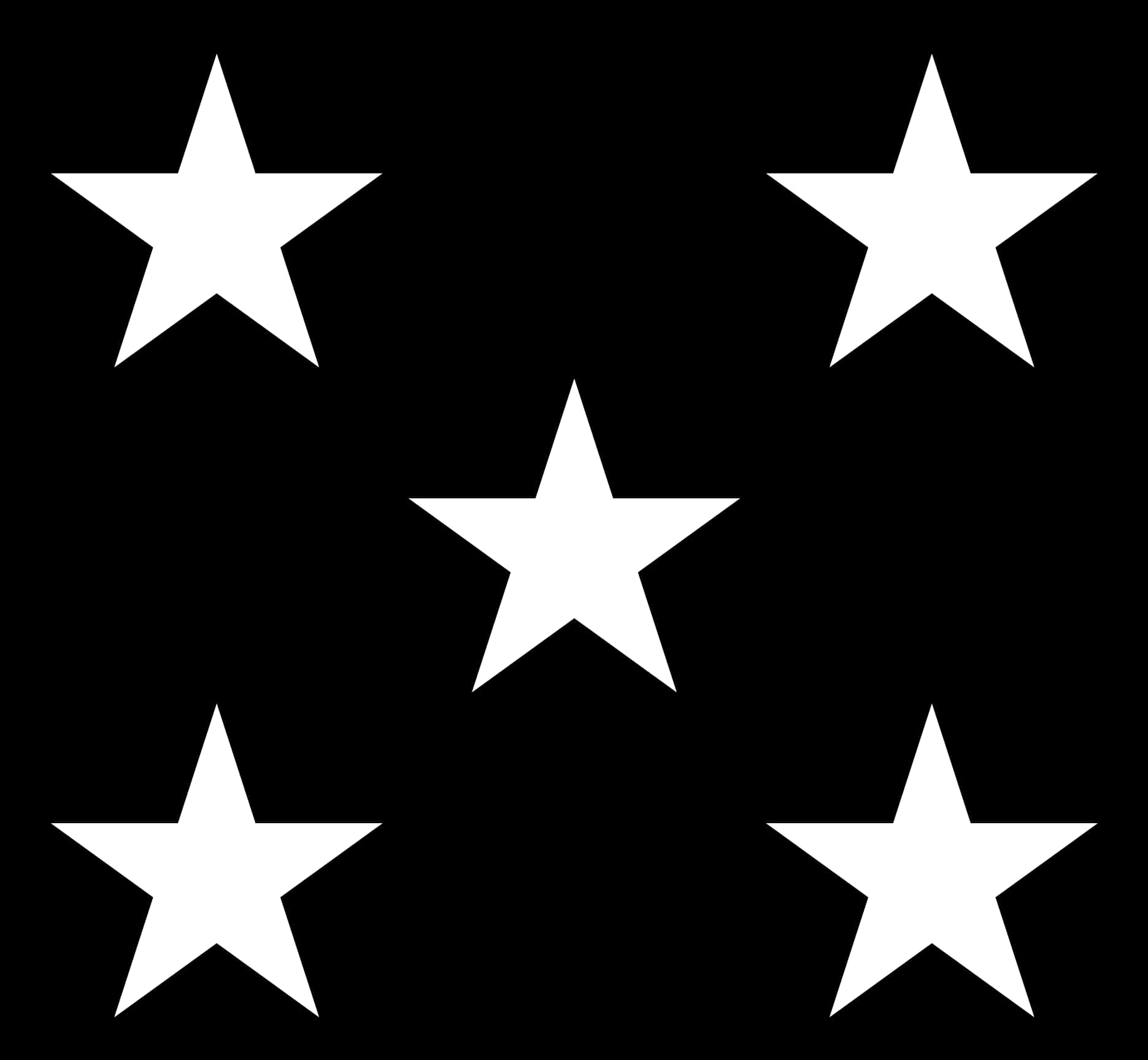 Stars 桌布 壁紙 — 五顆純白星星以十字圖案排列在純黑背景上。