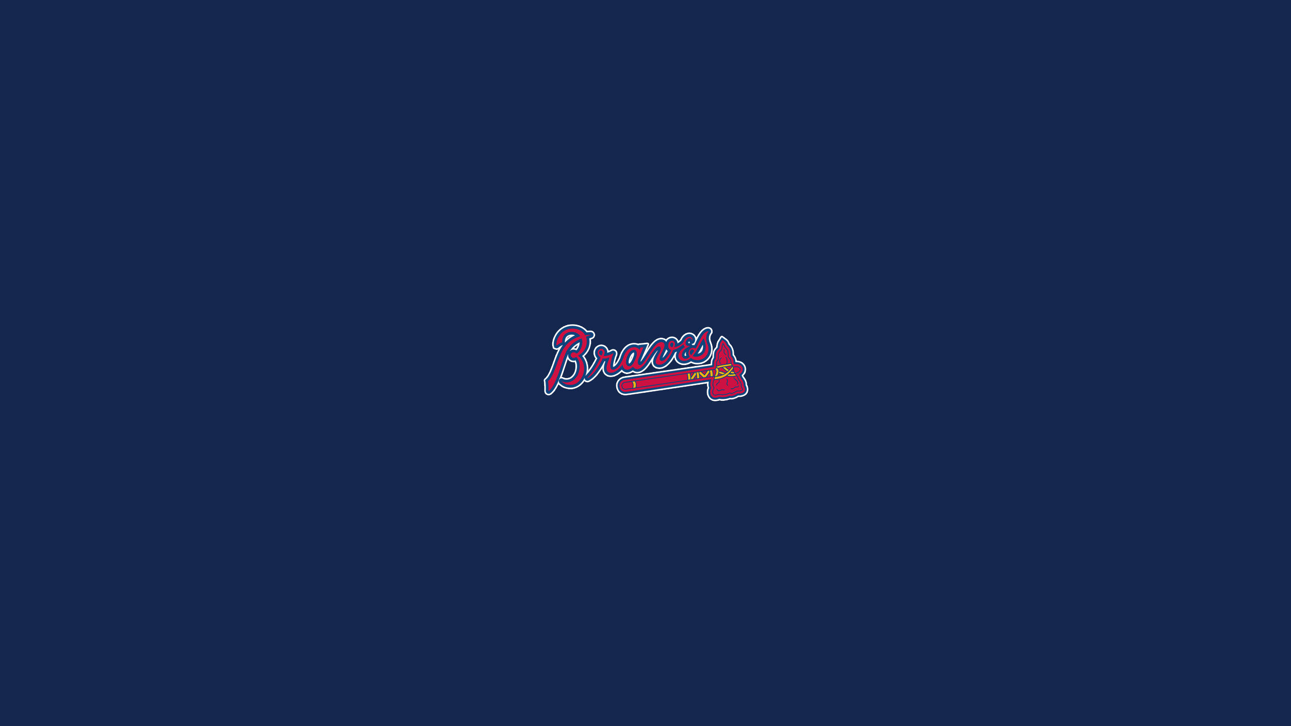 Braves 桌布 壁紙 — 亞特蘭大勇士棒球標誌居中於純海軍藍背景上。
