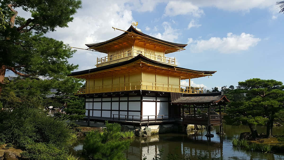 京都金閣寺，金光熠熠，環繞寧靜之美 — 京都 壁紙
