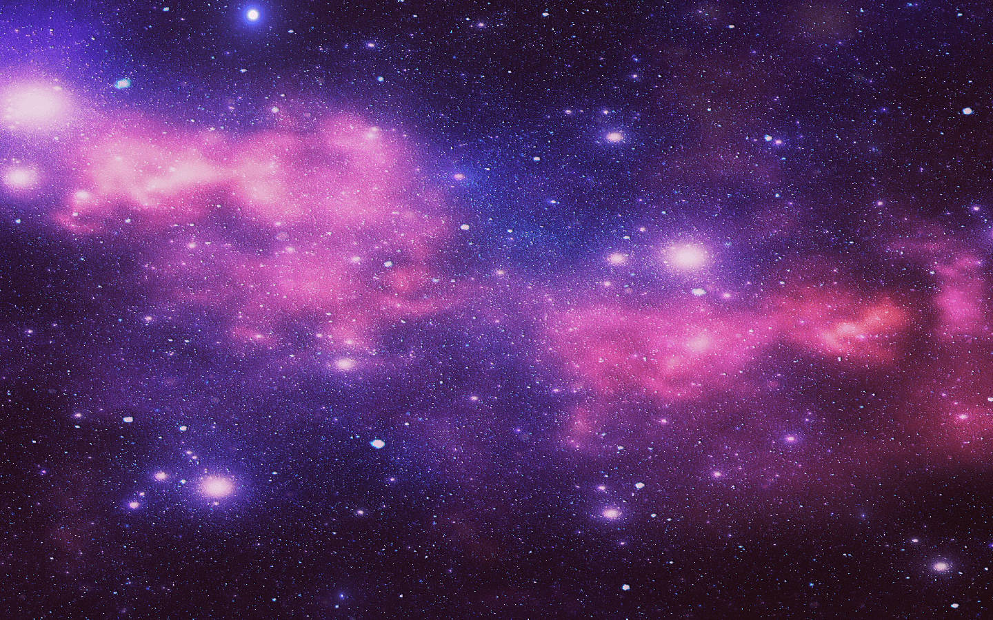 外太空 桌布 壁紙 — 令人嘆為觀止的宇宙星雲景觀，在繁星點點的夜空中散發出鮮豔的粉紅色和紫色光芒。