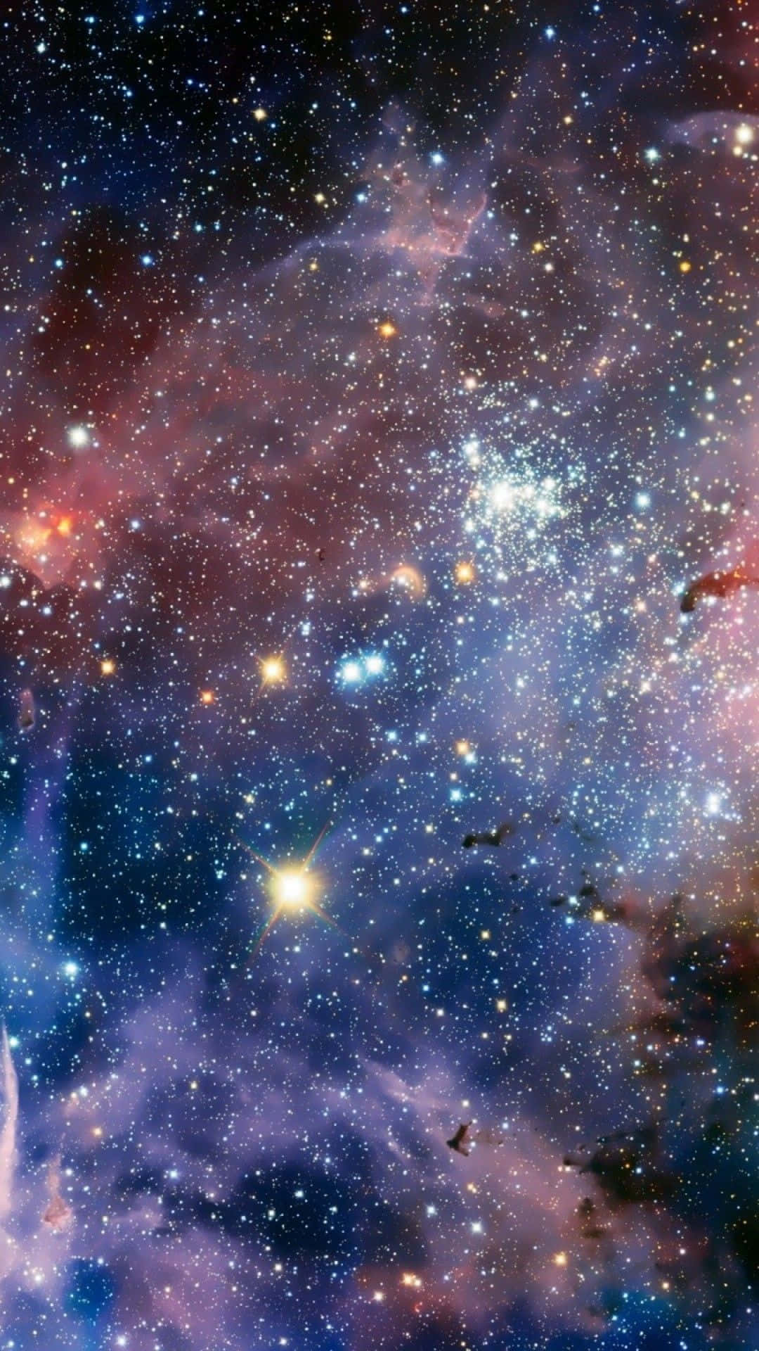 太空 桌布 壁紙 — 令人嘆為觀止的宇宙景觀，充滿了在深空中旋轉的發光恆星和色彩繽紛的星雲。
