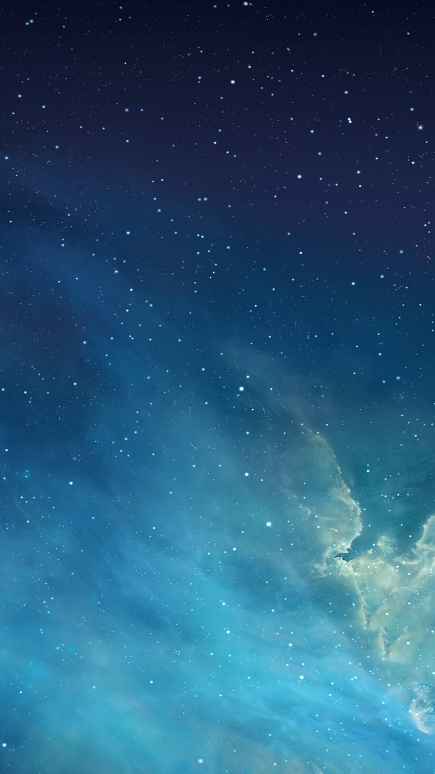Stars 桌布 壁紙 — 令人嘆為觀止的星空夜景，藍色和藍綠色星雲在深邃的宇宙黑暗中柔和地發光。