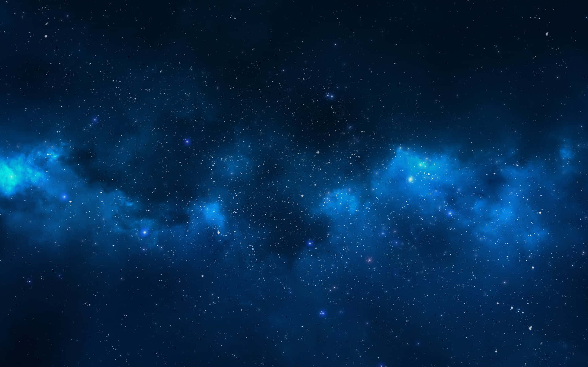 Dark Sky 桌布 壁紙 — 令人嘆為觀止的深藍色宇宙星雲景觀，在黑暗虛空中閃爍著散落的星星。