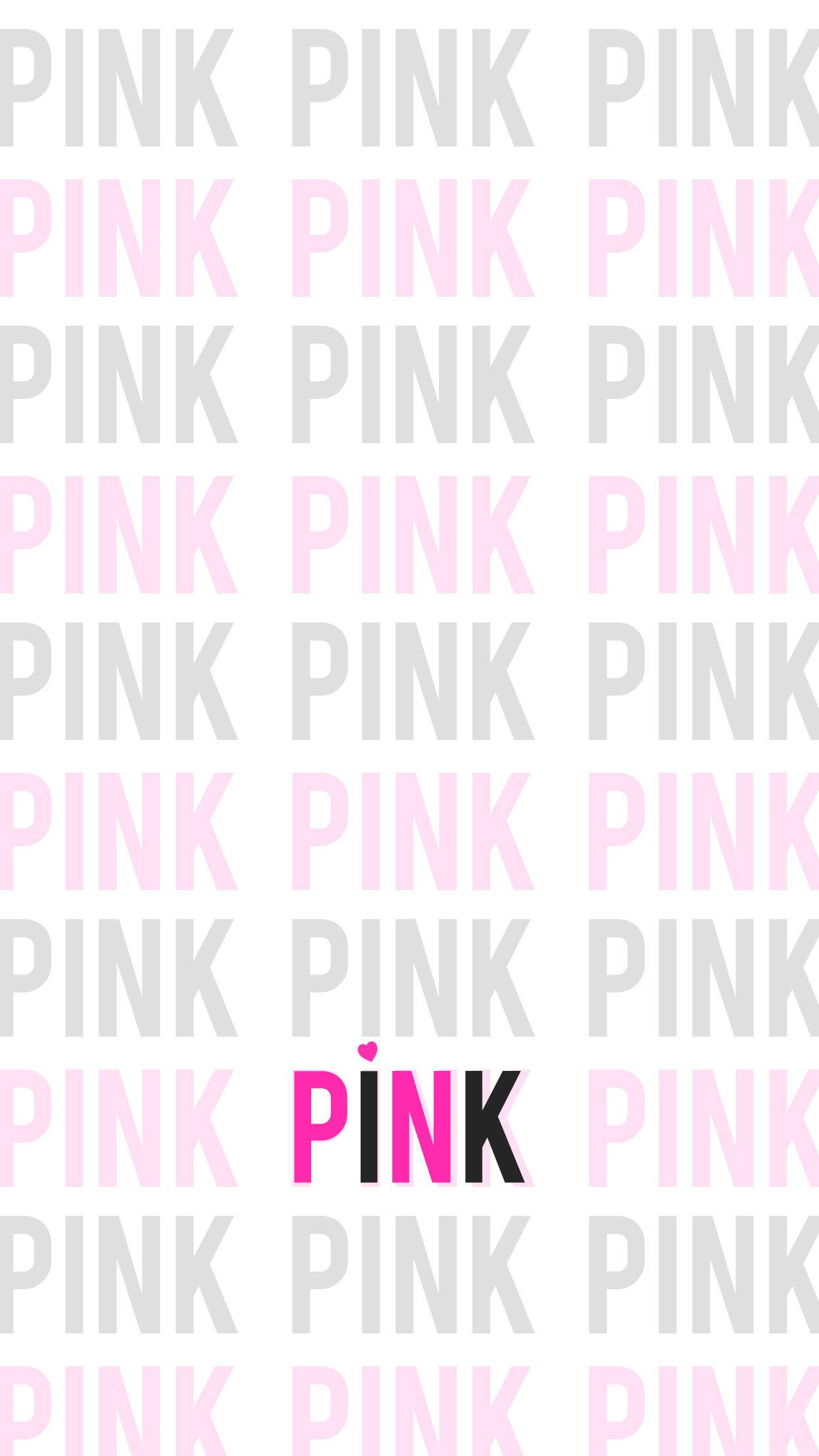 victoria 桌布 壁紙 — 以不同深淺的「pink」字樣重複排列，營造出大膽的圖案壁紙。