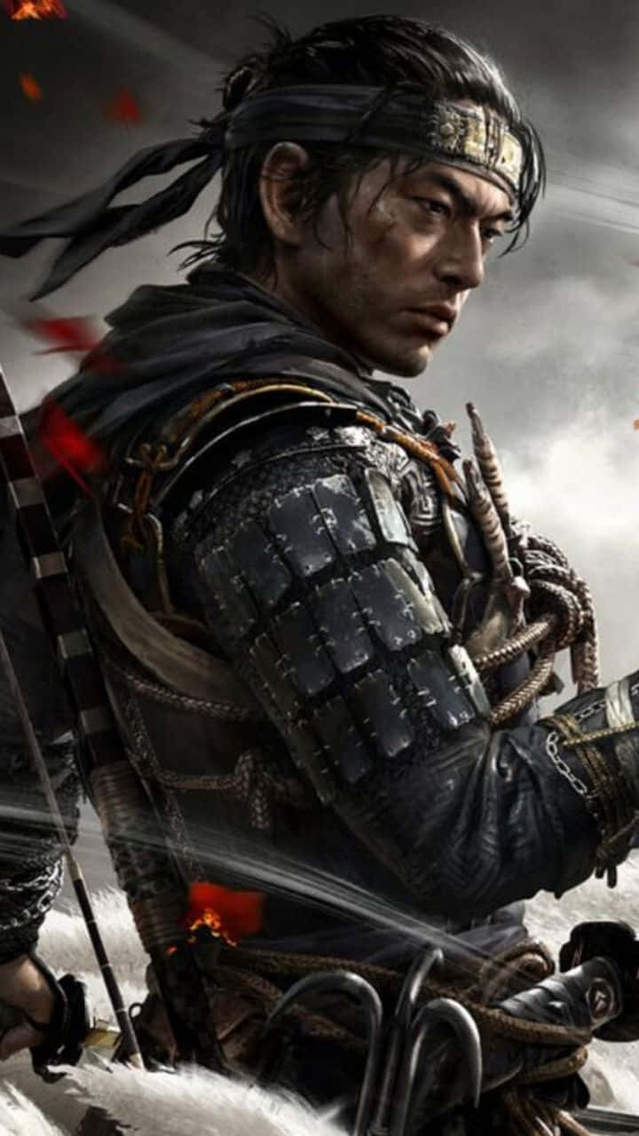 對馬戰鬼 iPhone — 武士動畫 壁紙